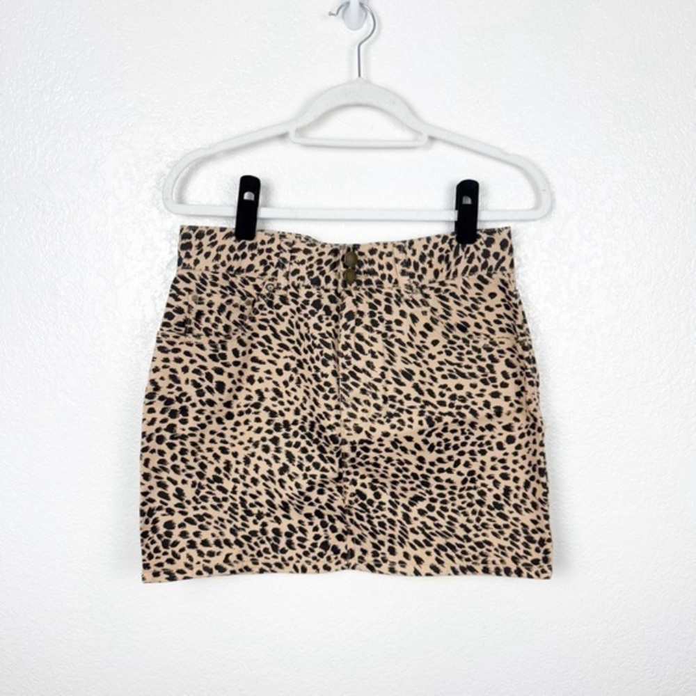 Billabong Animal Print Denim Mini Skirt 100% Cotton Size 30
